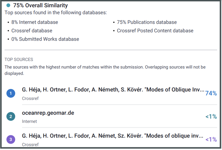 Summary and clickable links in the new Similarity Report in iThenticate v2