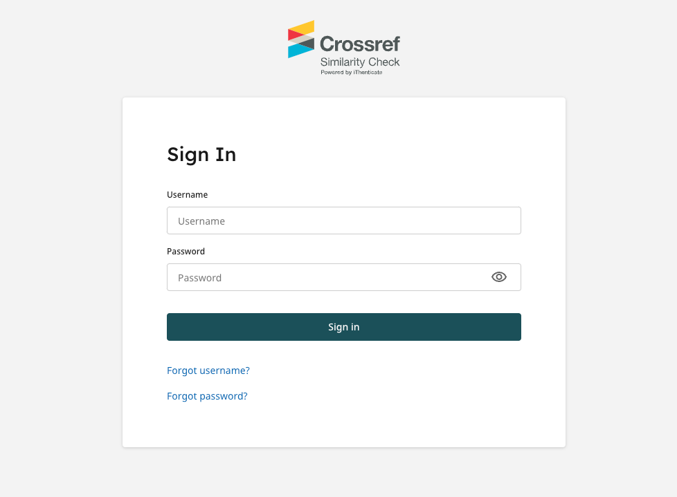 Screenshot of sign in page